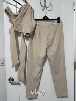 Ensemble MISHA Collection Dana Top en Suède et Pantalons Panette en Buff, Taille US 8, Neuf avec Étiquettes