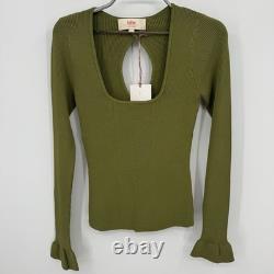Ensemble Nelly de Kilte Collection avec haut côtelé et pantalon à jambes larges, vert eucalyptus, S 1
