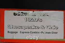 Ensemble Rivarossi 6926 A des années 1920 Chesapeake & Ohio HO Coach Set Baggage Pullman