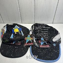 Ensemble Vintage 1991 de Deux Chapeaux du 25e Anniversaire de Star Trek, l'un avec Étiquette.