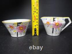 Ensemble à thé pour deux en porcelaine ivoire Ridgways Art Déco des années 1930