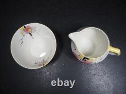Ensemble à thé pour deux en porcelaine ivoire Ridgways Art Déco des années 1930
