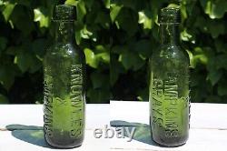 Ensemble antique de deux bouteilles de bière KNOWLES & TAMPKINS et GUERNSEY BREWERY CºLTD