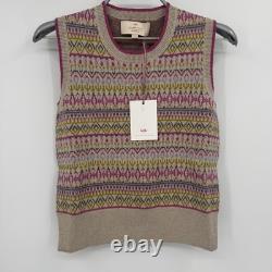 Ensemble assorti débardeur et cardigan en maille jacquard Fair Isle Goldie de Kilte Collection – taille XS