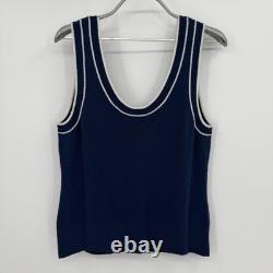 Ensemble assorti pull, débardeur et jupe Kilte Collection bleu marine 100 % cachemire – Taille 3 L/XL