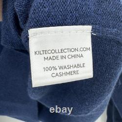 Ensemble assorti pull, débardeur et jupe Kilte Collection bleu marine 100 % cachemire – Taille 3 L/XL