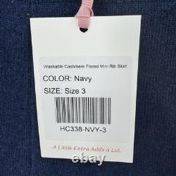 Ensemble assorti pull, débardeur et jupe Kilte Collection bleu marine 100 % cachemire – Taille 3 L/XL