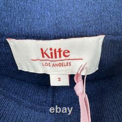 Ensemble assorti pull, débardeur et jupe Kilte Collection bleu marine 100 % cachemire – Taille 3 L/XL