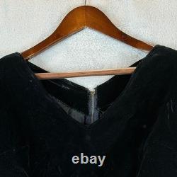 Ensemble cocktail vintage des années 1950 Gale & Gale Modern Jr, haut et jupe en velours noir, taille XS, États-Unis