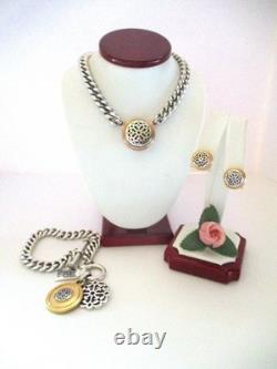 Ensemble collier-boucles d’oreilles-bracelet bicolore Brighton FERRARA (R$228) neuf avec étiquette/pochette