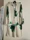 Ensemble Coordonné Zara Chemise Fluide & Pantalon De Pyjama Floral Écru/vert Taille Xl Neuf