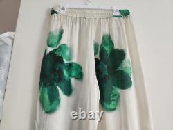 Ensemble coordonné ZARA Chemise fluide & pantalon de pyjama Floral Écru/vert Taille XL Neuf