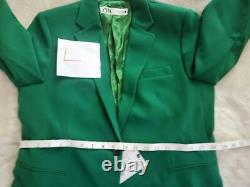 Ensemble coordonné Zara Veste droite Taille L + Pantalon Taille M Collection ZW Vert Neuf avec étiquettes