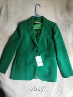Ensemble coordonné Zara Veste droite Taille L + Pantalon Taille M Collection ZW Vert Neuf avec étiquettes