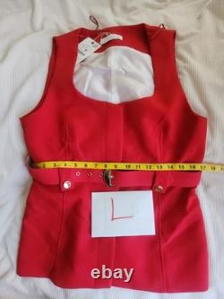 Ensemble coordonné Zara avec gilet long ceinturé taille L+ et pantalon évasé taille XL collection Zw rouge neuf avec étiquette.