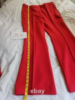 Ensemble coordonné Zara avec gilet long ceinturé taille L+ et pantalon évasé taille XL collection Zw rouge neuf avec étiquette.
