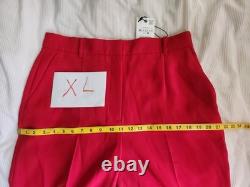 Ensemble coordonné Zara : gilet ceinturé + pantalon évasé rouge, collection Zw, taille XL, neuf avec étiquette.
