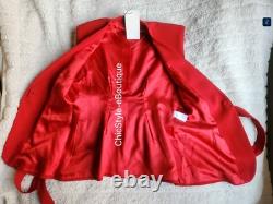 Ensemble coordonné Zara : gilet ceinturé + pantalon évasé rouge, collection Zw, taille XL, neuf avec étiquette.