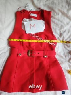 Ensemble coordonné Zara gilet long ceinturé + pantalon évasé collection Zw rouge taille M BNWT