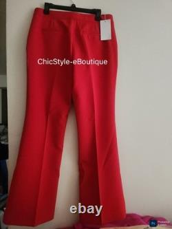 Ensemble coordonné Zara gilet long ceinturé taille L+ pantalon évasé taille M collection Zw rouge BNWT