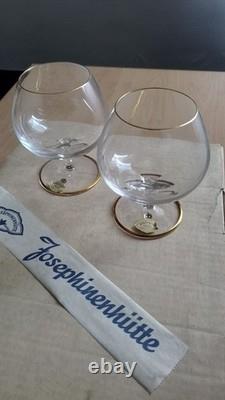 Ensemble de 2 Rares Articles de Collection en Verre Doré Josephinenhütte