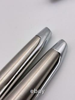 Ensemble de 2 stylos plume PILOT Myu 701 argentés courts, plume F et M, vintage