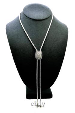 Ensemble de 3 pièces : Bracelet, Collier Lariat, Boucles d'oreilles en chaîne liquide avec cristaux pavé en ton argent.