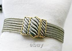 Ensemble de 3 pièces : Bracelet, Collier Lariat, Boucles d'oreilles en chaîne liquide avec cristaux pavé en ton argent.