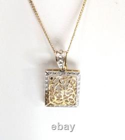 Ensemble de 3 pièces en or 14K bicolore - Boucles d'oreilles et pendentif, avec chaîne de 18 pouces