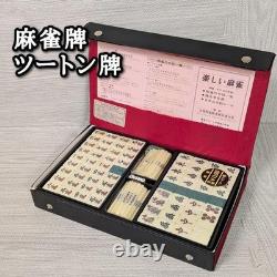 Ensemble de Mahjong sans marque, tuiles bicolores, dos vert, dés et bâtonnets de score inclus