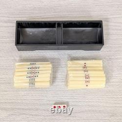 Ensemble de Mahjong sans marque, tuiles bicolores, dos vert, dés et bâtonnets de score inclus