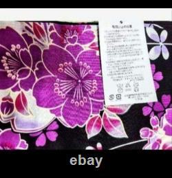 Ensemble de Yukata pour femmes en coton teint à l'écran, fleurs de cerisier, S/M, Japon
