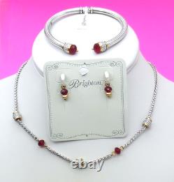 Ensemble de bijoux Brighton Meridian Rouge Bicolore en 3 pièces avec pochette NWTag 298 $