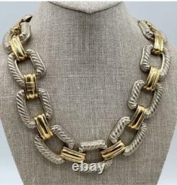Ensemble de bijoux Givenchy : collier, bracelet, boucles d'oreilles, or, argent, maillons, chunky, vintage