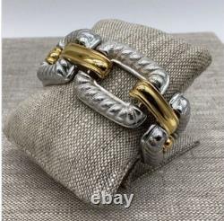 Ensemble de bijoux Givenchy : collier, bracelet, boucles d'oreilles, or, argent, maillons, chunky, vintage