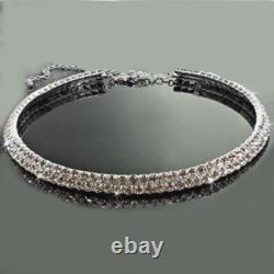 Ensemble de bijoux Swarovski Elements : collier choker à deux niveaux, bracelet tennis, boucles d'oreilles puces