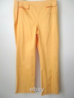 Ensemble de blazer et pantalon jaune brodé Earl Rutenberg Collection, taille S - neuf avec étiquette