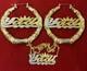 Ensemble De Boucles D'oreilles Et Collier En Bambou Personnalisé Avec Nom En Plaqué Or 14k / Couronne 3