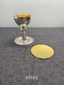 Ensemble de calice et patène en argent sterling bicolore