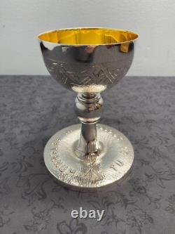 Ensemble de calice et patène en argent sterling bicolore