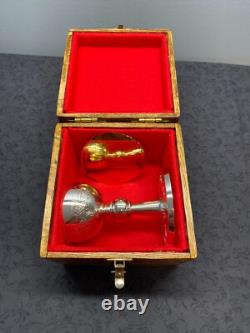 Ensemble de calice et patène en argent sterling bicolore