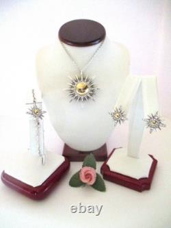 Ensemble de collier, boucles d'oreilles et bracelet Brighton SUNGLOW bicolore (MSR 238 $) NWT/Pochette