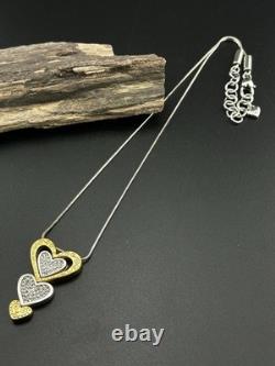 Ensemble de collier, bracelet et boucles d'oreilles Brighton TOMBEZ AMOUREUX en forme de cœur bicolore