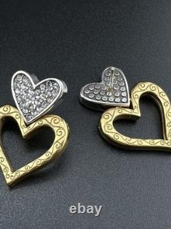 Ensemble de collier, bracelet et boucles d'oreilles Brighton TOMBEZ AMOUREUX en forme de cœur bicolore