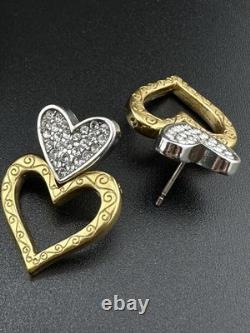 Ensemble de collier, bracelet et boucles d'oreilles Brighton TOMBEZ AMOUREUX en forme de cœur bicolore