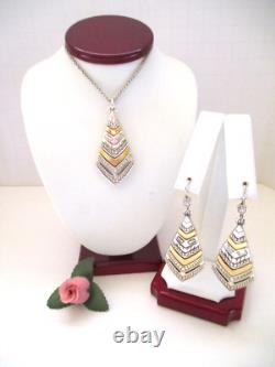 Ensemble de collier court et boucles d'oreilles Brighton TAPESTRY KITE (MSR 156 $) NWT/Pochette