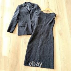 Ensemble de costume blazer en mélange de laine BCBG Max Azria gris taille 4 6