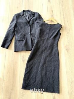 Ensemble de costume blazer en mélange de laine BCBG Max Azria gris taille 4 6