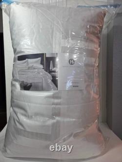 Ensemble de couette 3 pièces King à structure géométrique blanche Hotel Collection