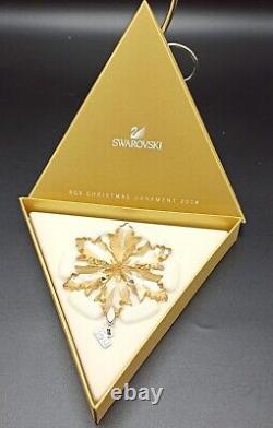 Ensemble de décorations de flocon de neige Swarovski 2014 Grand & Petit avec un support 5063341 Boîte